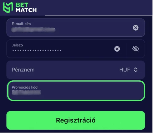 Betmatch aktiváló kód
