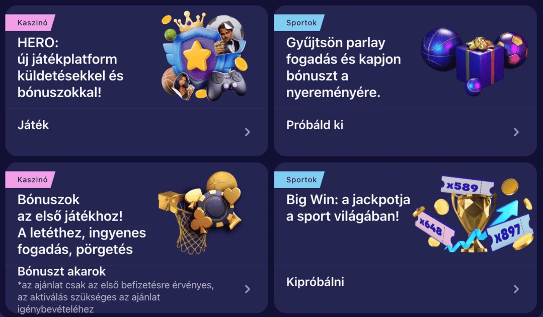 Betmatch üdvözlő bónuszok
